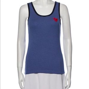 Tory Sport Heart-Stripped-Tank M